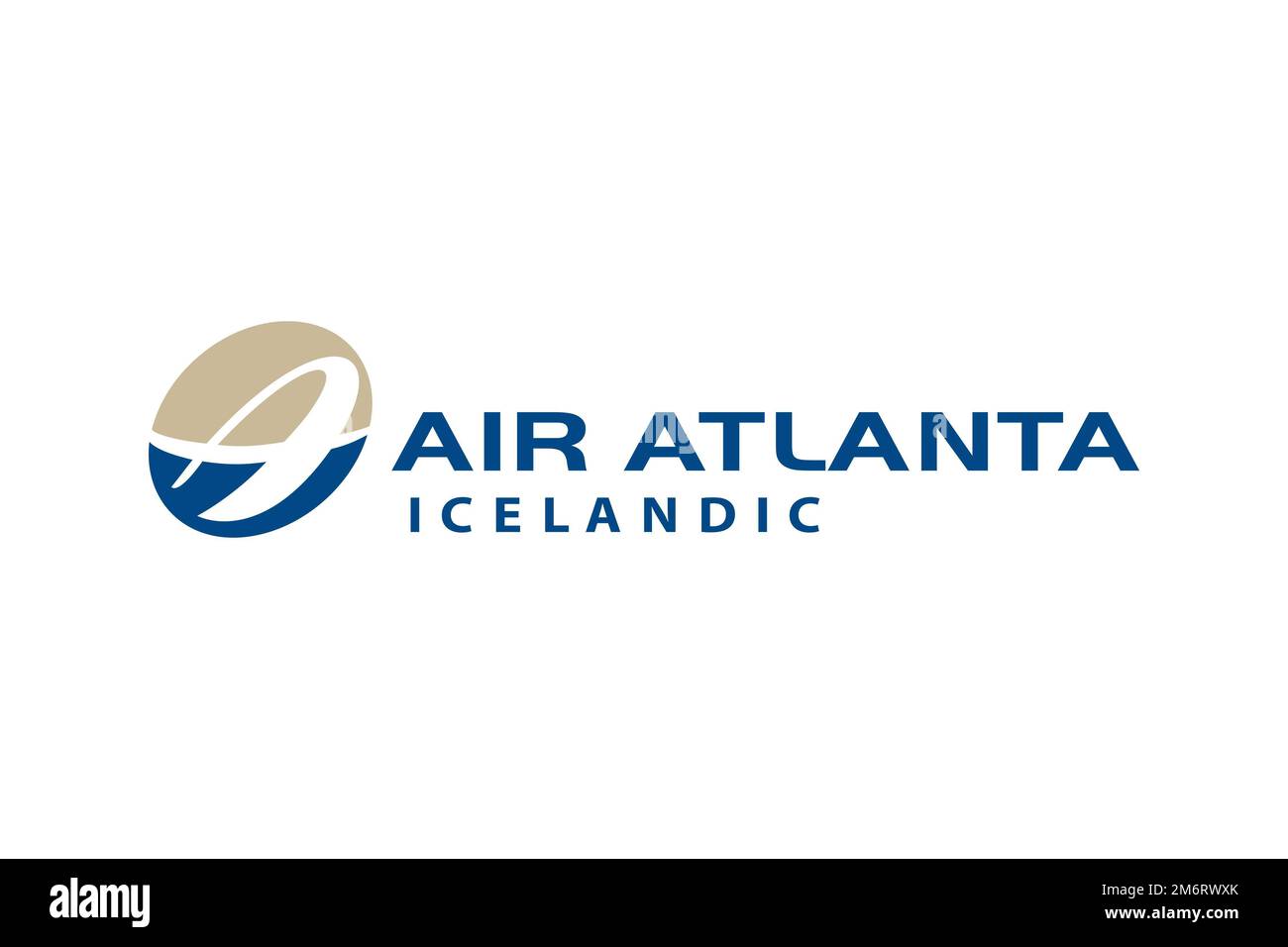 Air Atlanta islandese, logo, sfondo bianco Foto Stock