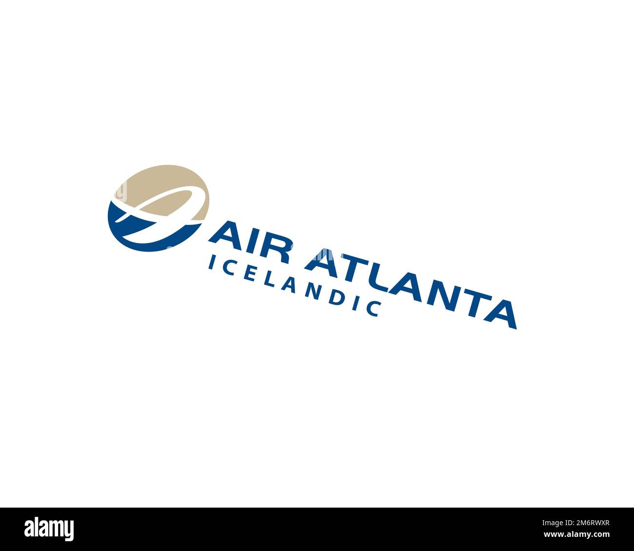 Air Atlanta islandese, logo ruotato, sfondo bianco B Foto Stock