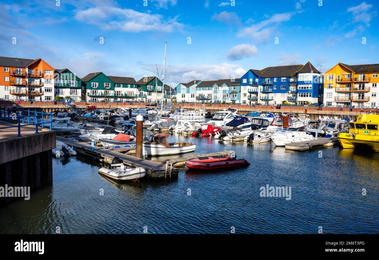 Exmouth Marina, il porto di Exmouth, Devon, Regno Unito. Foto Stock