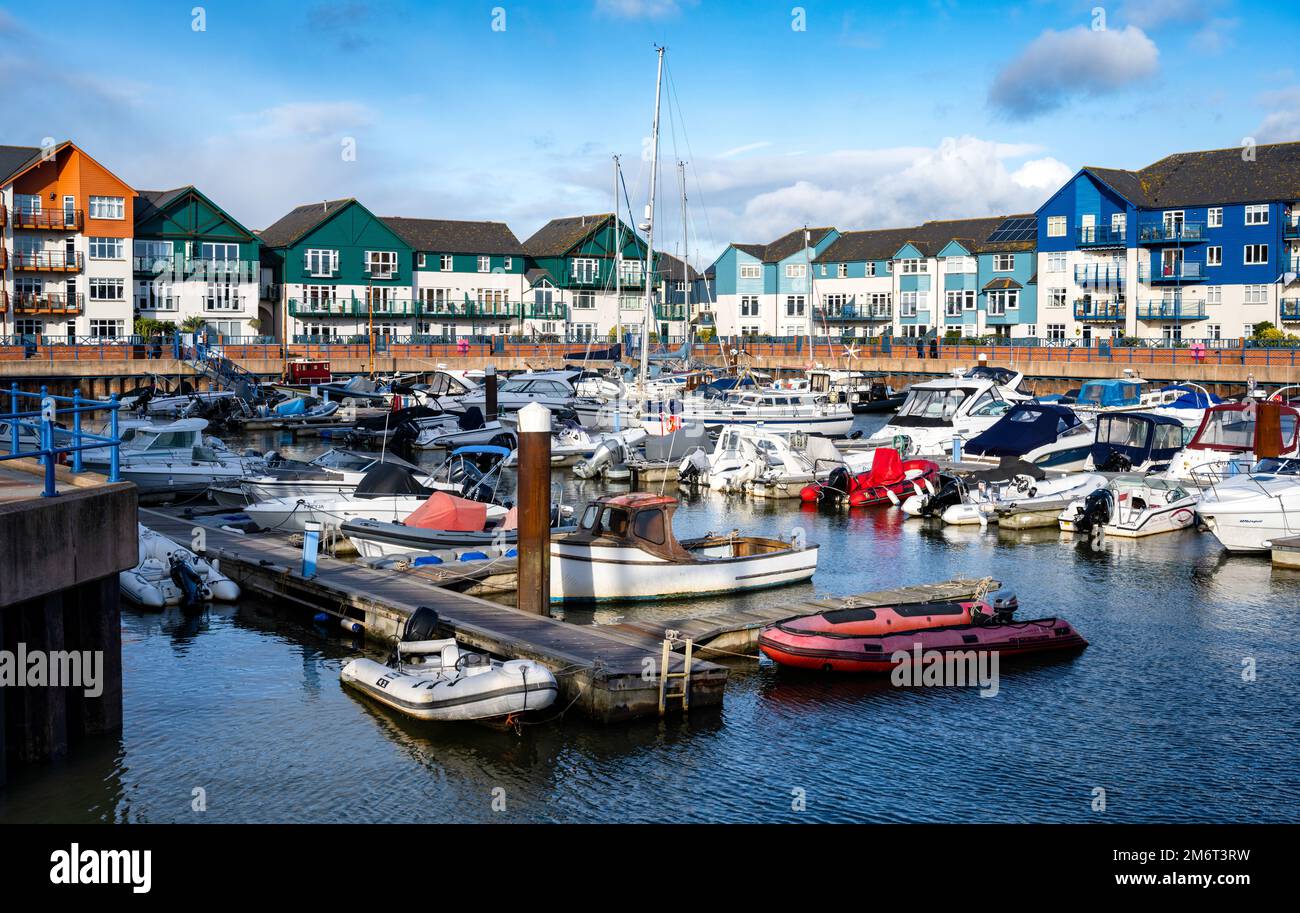 Exmouth Marina, il porto di Exmouth, Devon, Regno Unito. Foto Stock