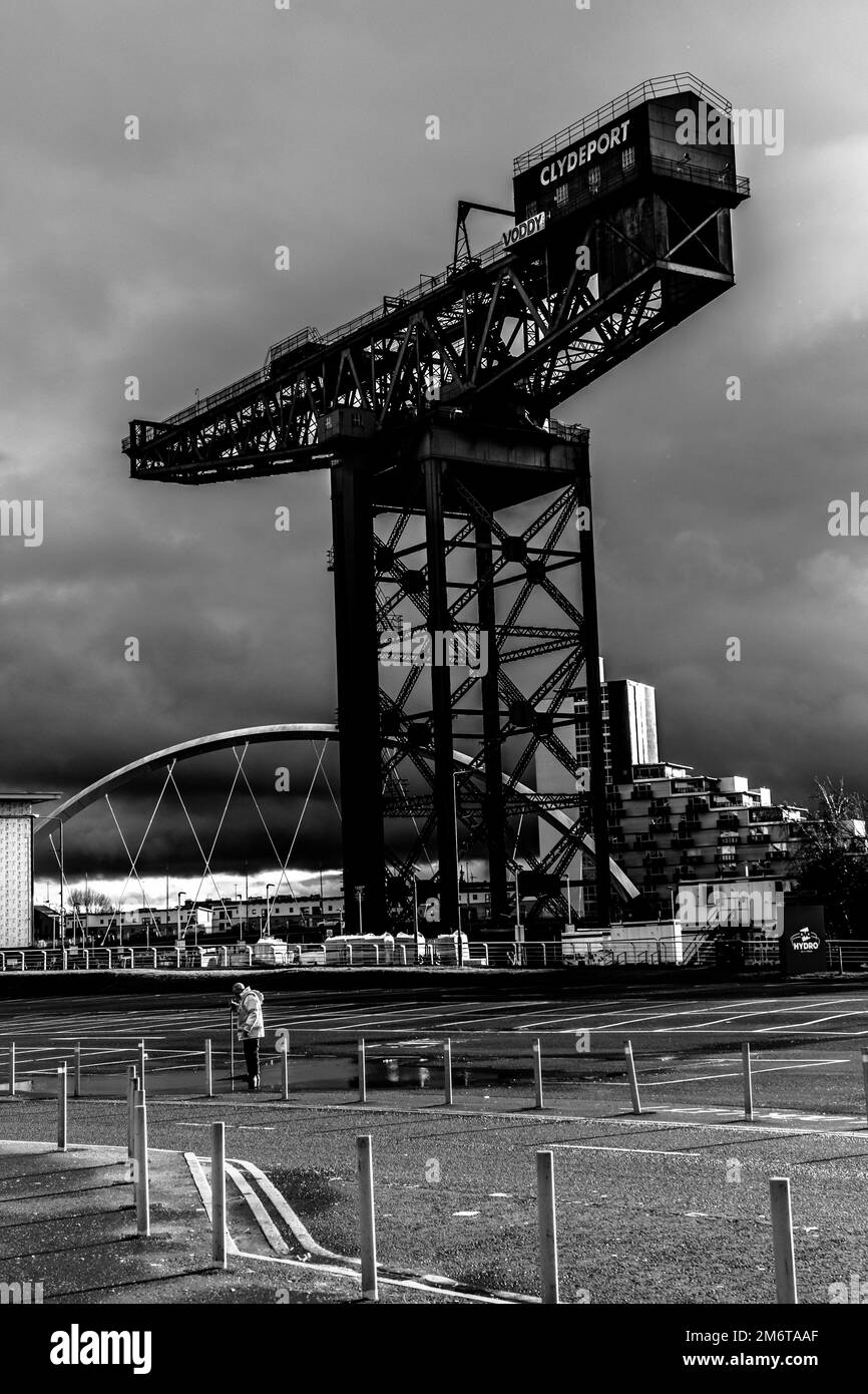 Finnieston Crane, Clyde Arc, OVO Hydro, SEC Armadillo Glasgow 2023. Foto Stock