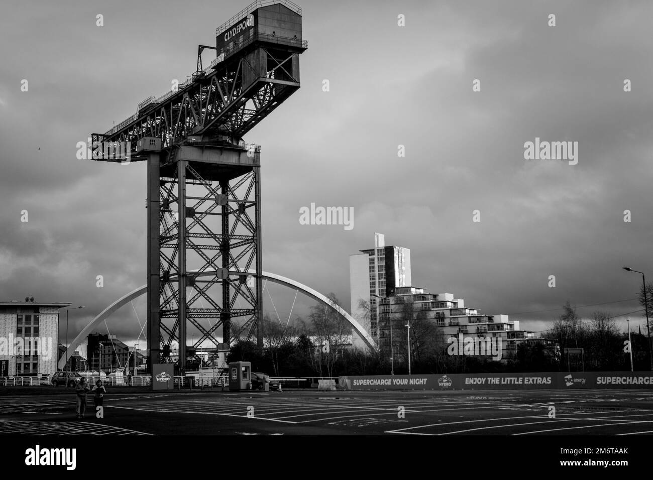 Finnieston Crane, Clyde Arc, OVO Hydro, SEC Armadillo Glasgow 2023. Foto Stock