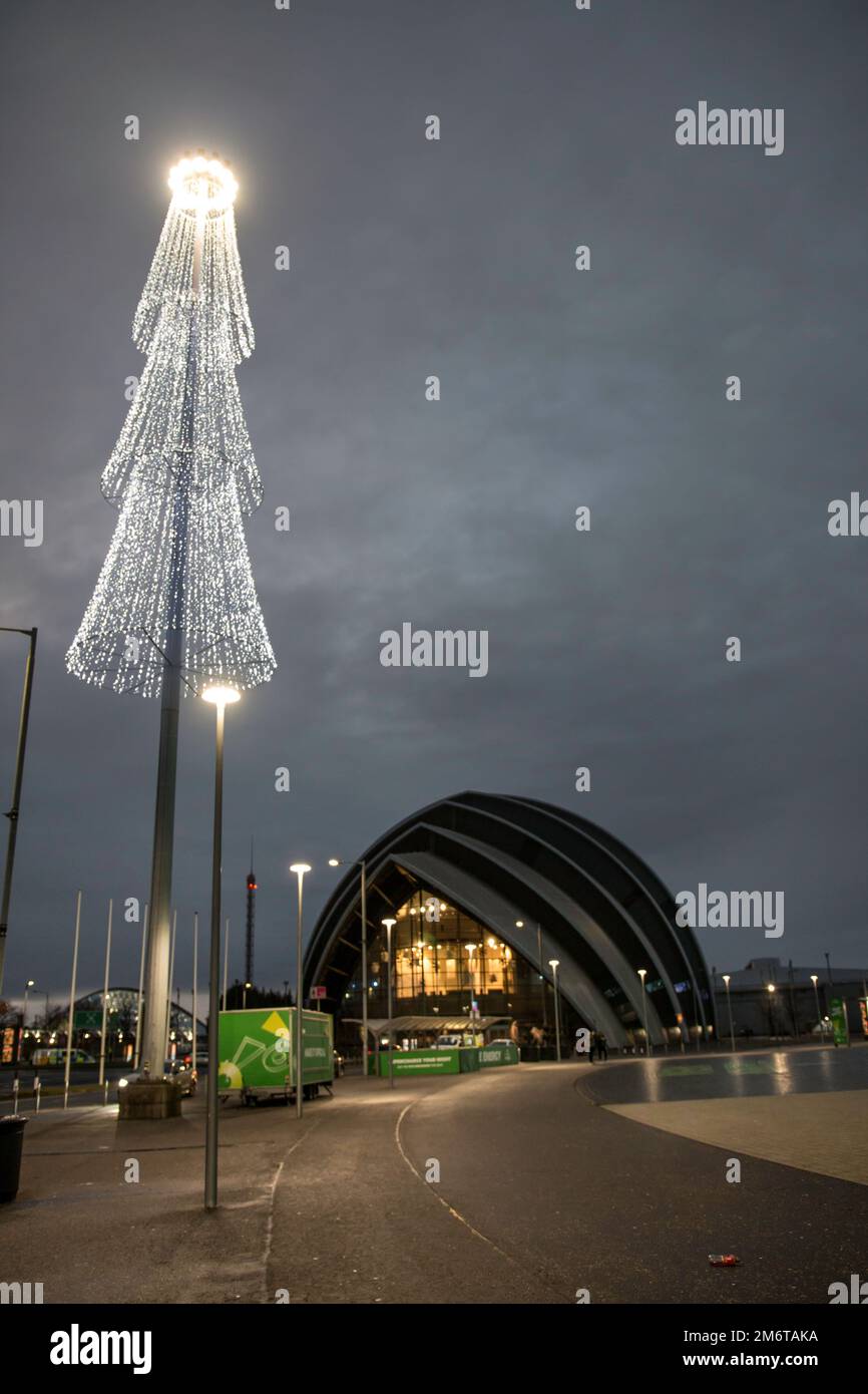 Finnieston Crane, Clyde Arc, OVO Hydro, SEC Armadillo Glasgow 2023. Foto Stock