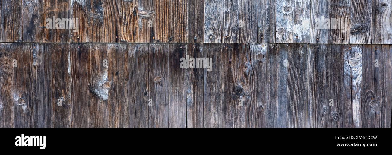 Banner o sfondo marrone struttura verticale legno proveniente da albero naturale Foto Stock