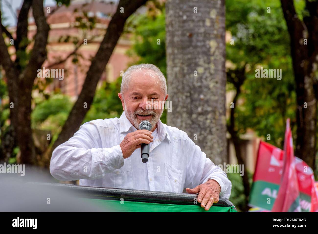 L'ex presidente Lula durante la sua campagna per essere rieletto presidente del Brasile nell'ottobre 2022 Foto Stock