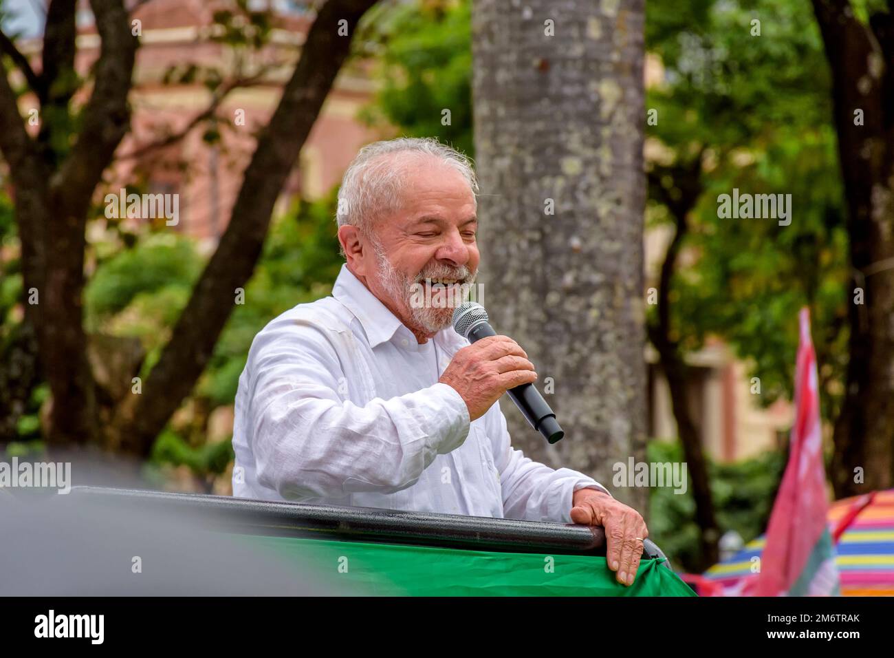 Presidente Lula durante la sua campagna per essere rieletto Presidente del Brasile nell'ottobre 2022 Foto Stock