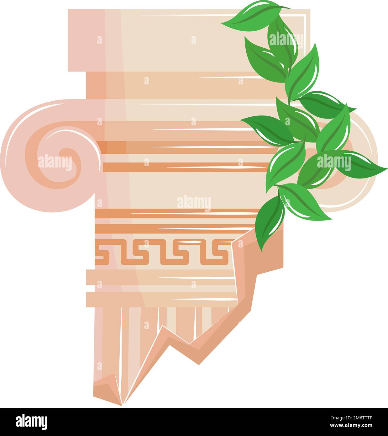 rovinato colonna cultura greca Illustrazione Vettoriale