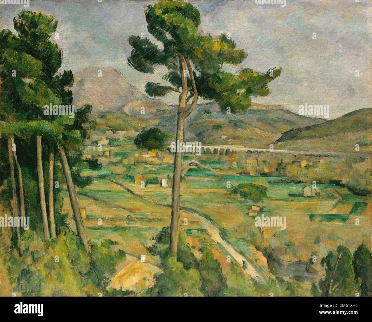 Mont Sainte-Victoire dipinto dall'impressionista francese Paul Cézanne nel 1882 Foto Stock