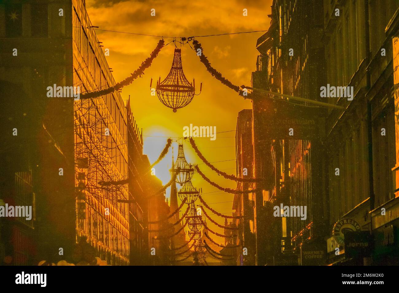 Panorama urbano di Stoccolma e raggio mattutino Foto Stock