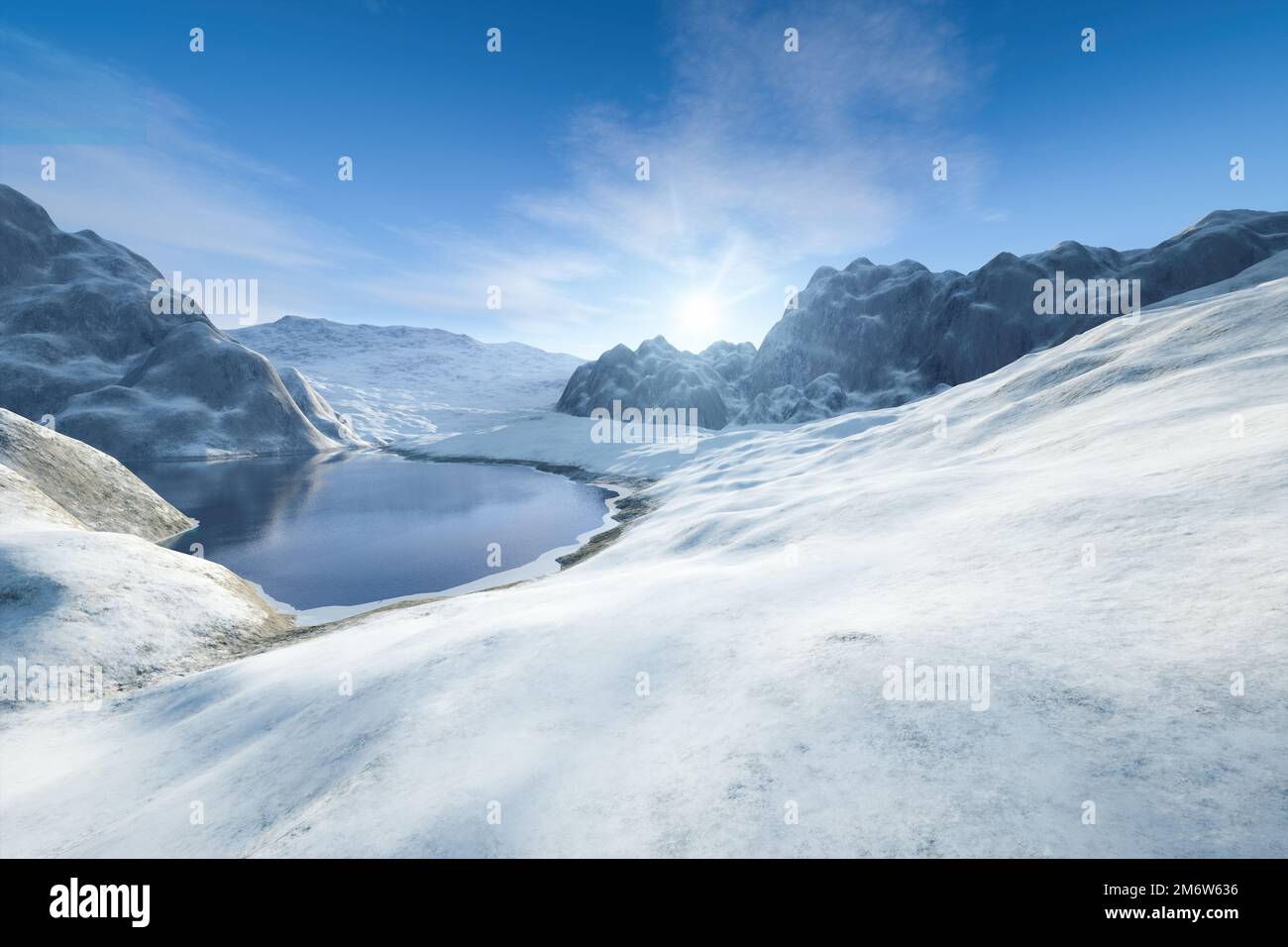 Paesaggio Innevato Foto Stock