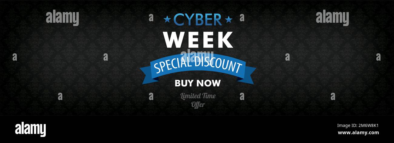 Sconto speciale Cyber Week Long Banner Black Foto Stock