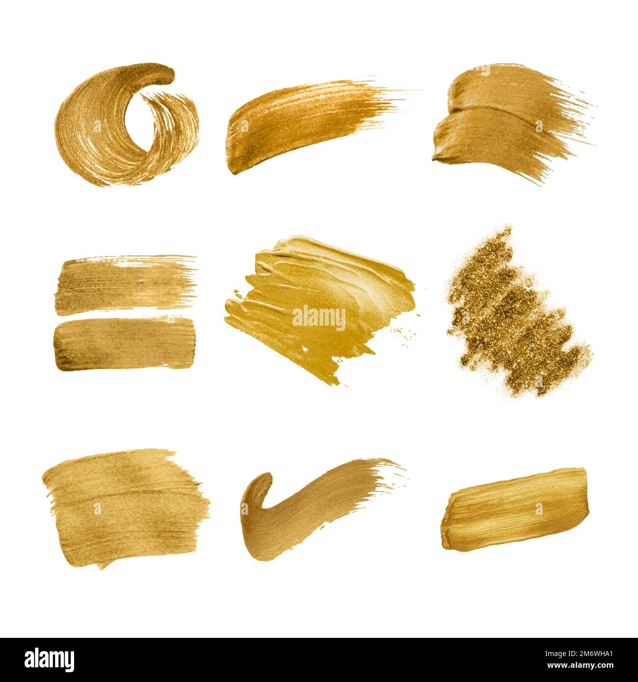 Vettore di badge con tratto di pennello dorato brillante Illustrazione Vettoriale