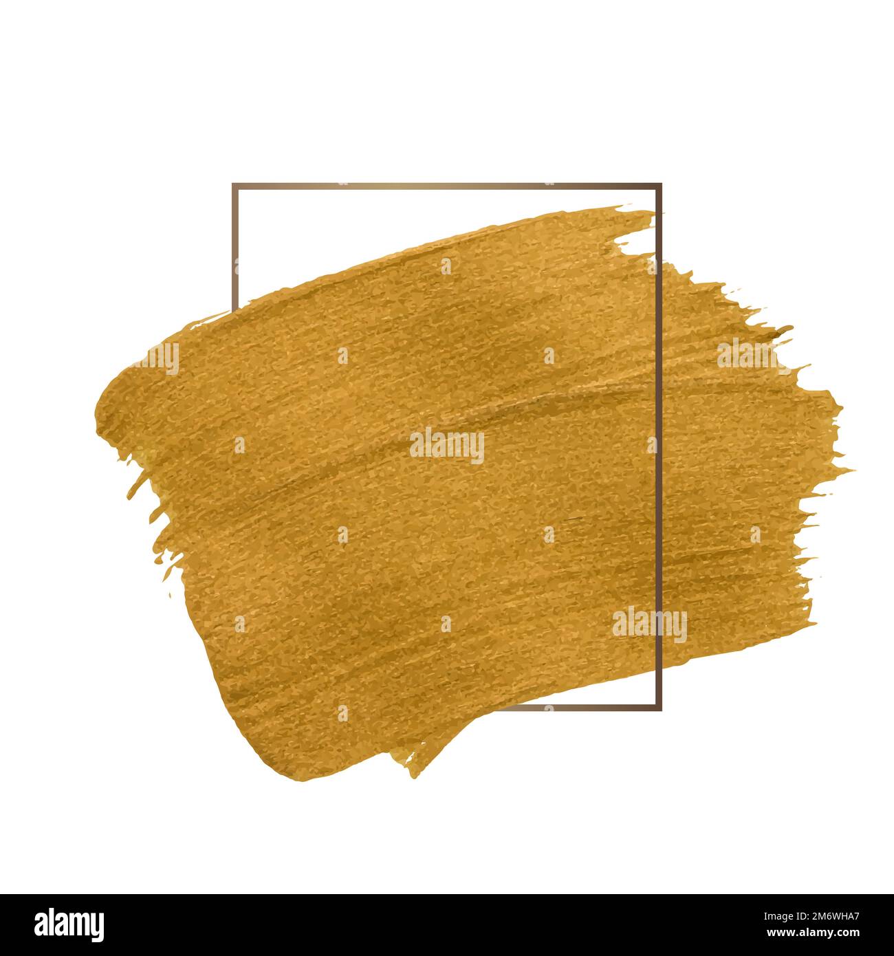 Vettore di badge con tratto di pennello dorato brillante Illustrazione Vettoriale