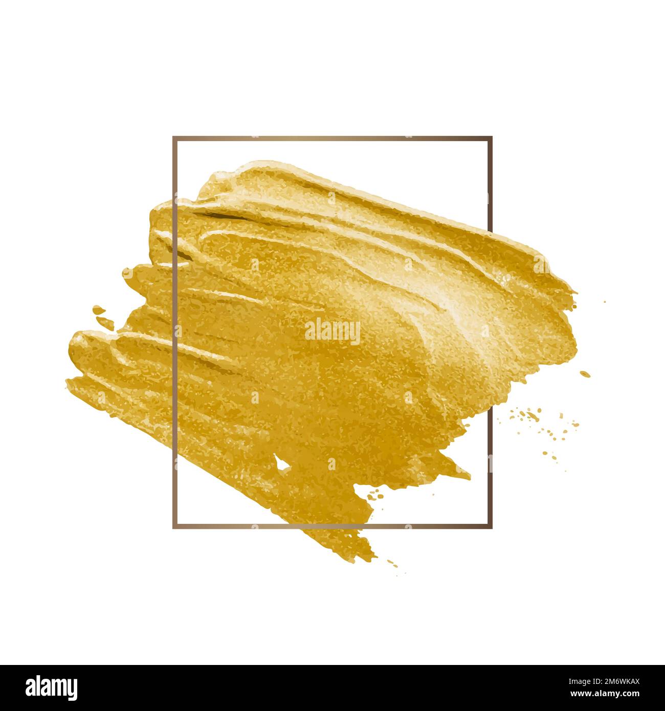 Vettore di badge con tratto di pennello dorato brillante Illustrazione Vettoriale