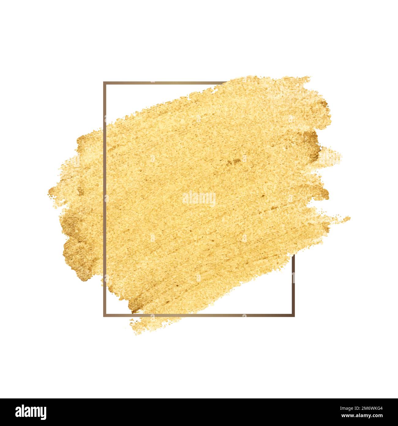 Vettore di badge con tratto di pennello dorato brillante Illustrazione Vettoriale