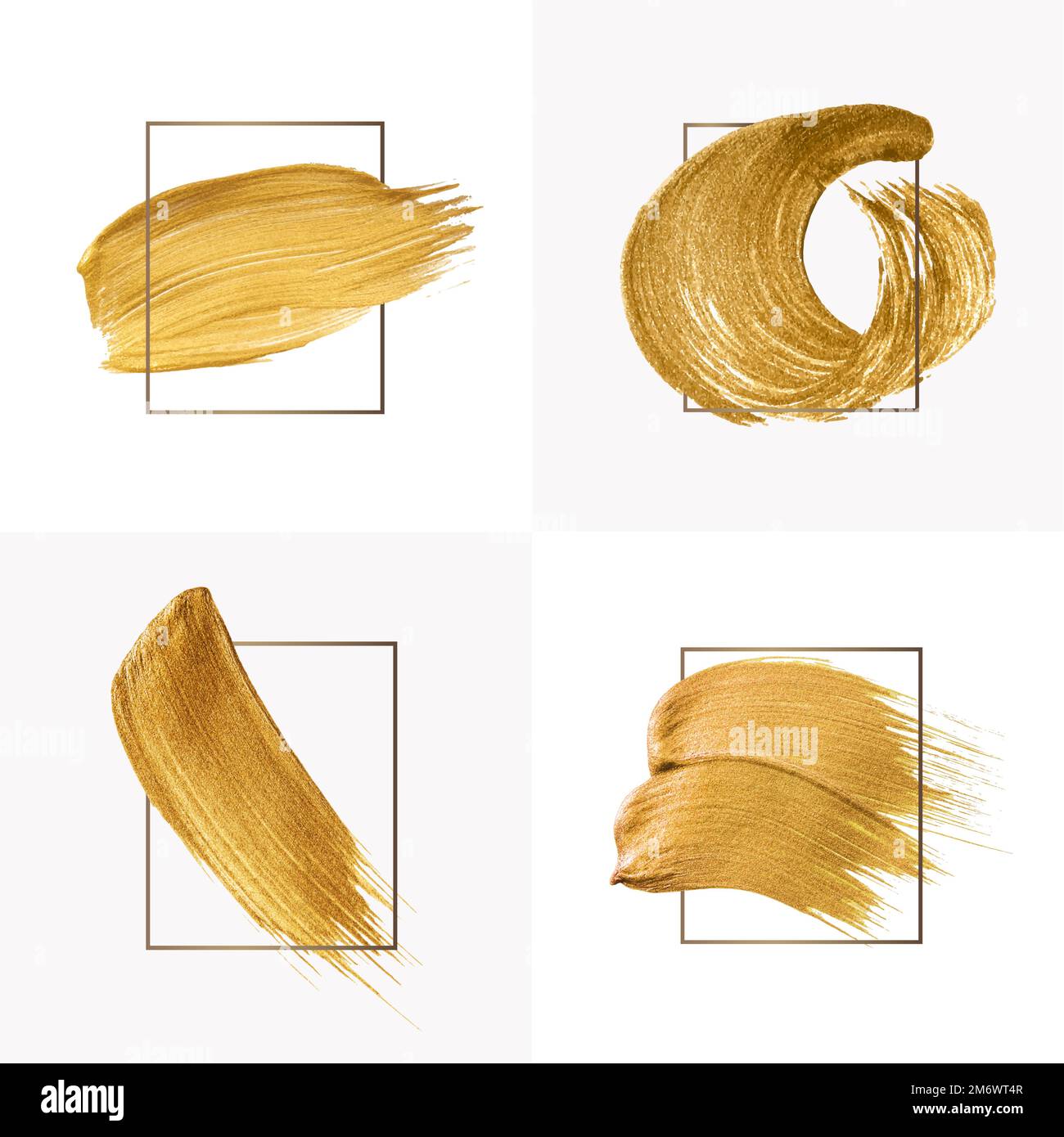 Set di un brillante vettore di badge con tratto a pennello dorato Illustrazione Vettoriale