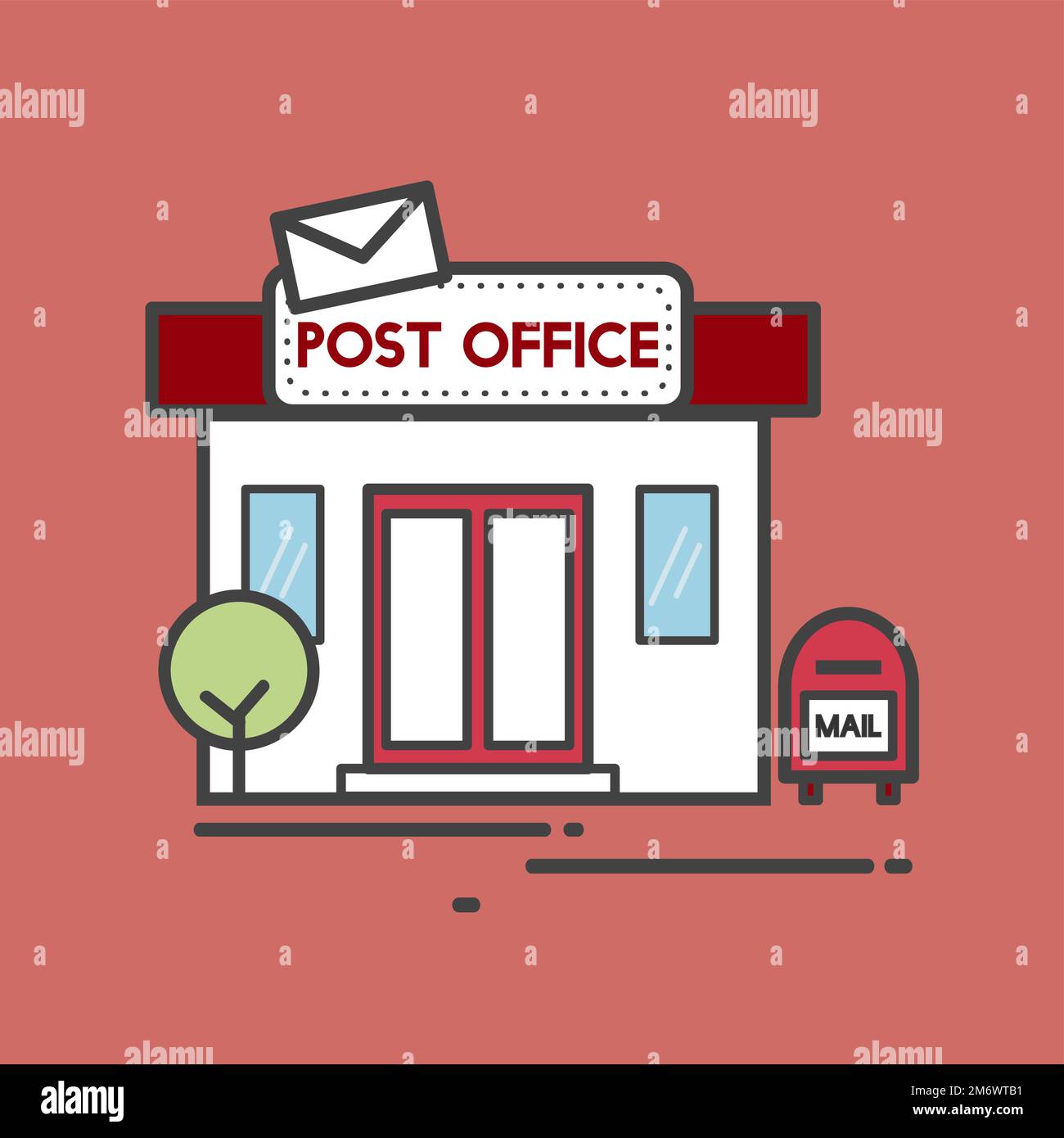 Illustrazione di un ufficio postale Illustrazione Vettoriale