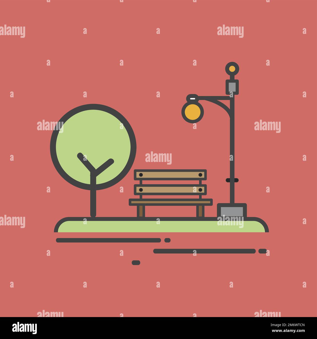Immagine di un banco di stazionamento Illustrazione Vettoriale