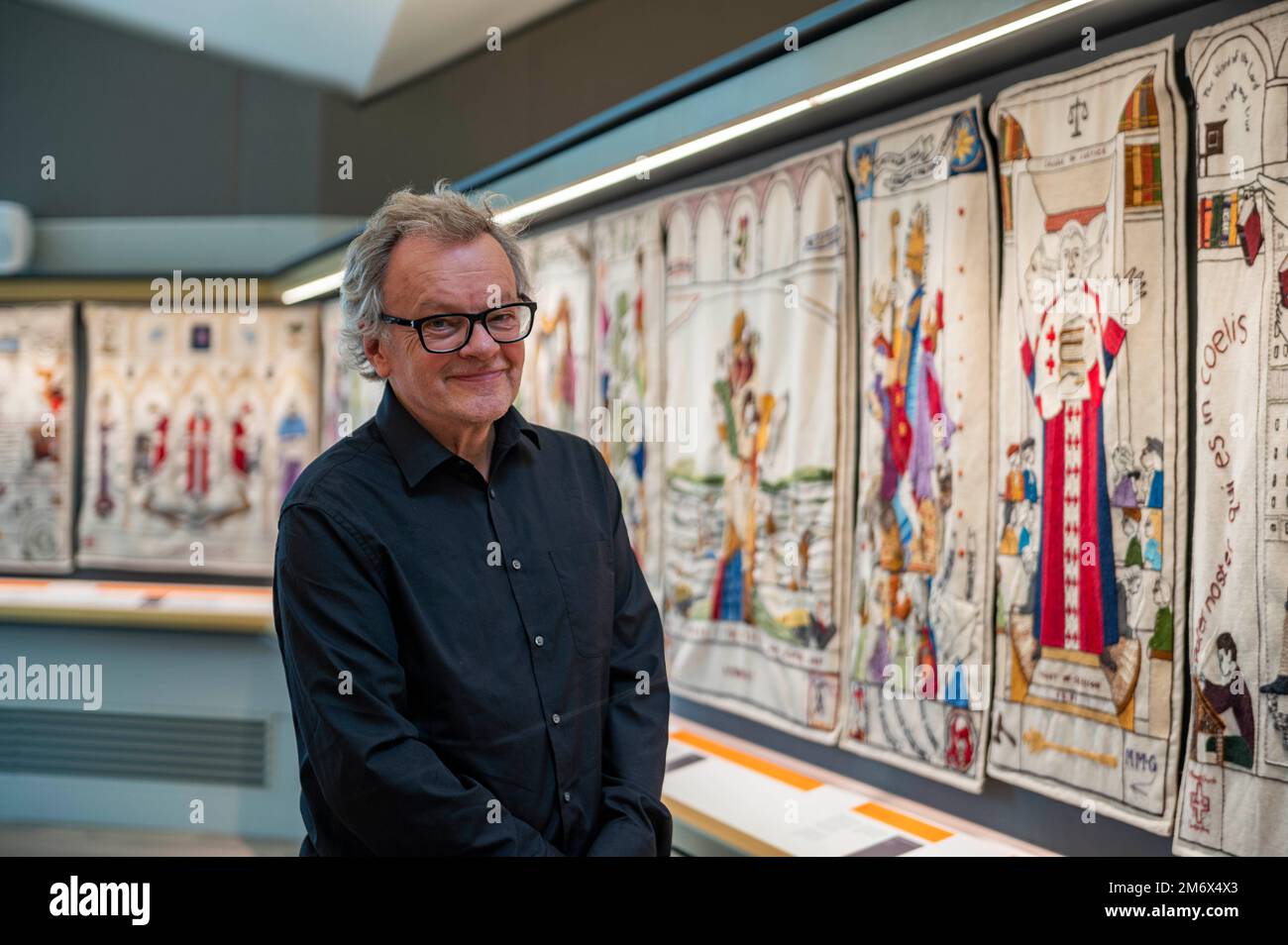 File pic di Andrew CrummyHe è stato recentemente premiato con un MBE nella lista degli onorificenze di New Years. Fu coinvolto nella creazione del Grande arazzo di Scot Foto Stock