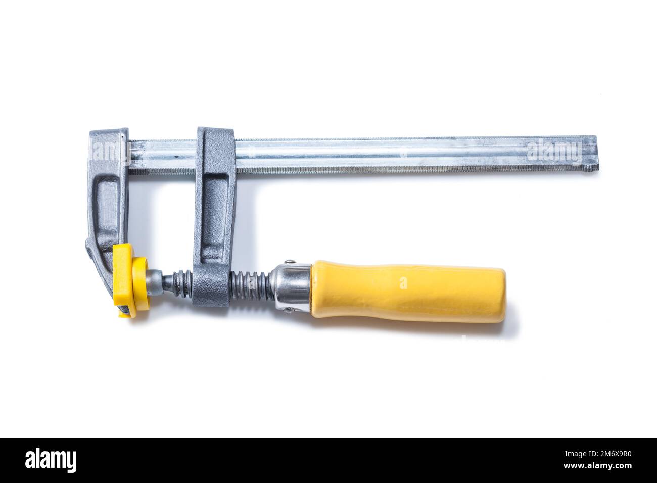 presa rapida carpentiere isolata su bianco Foto Stock