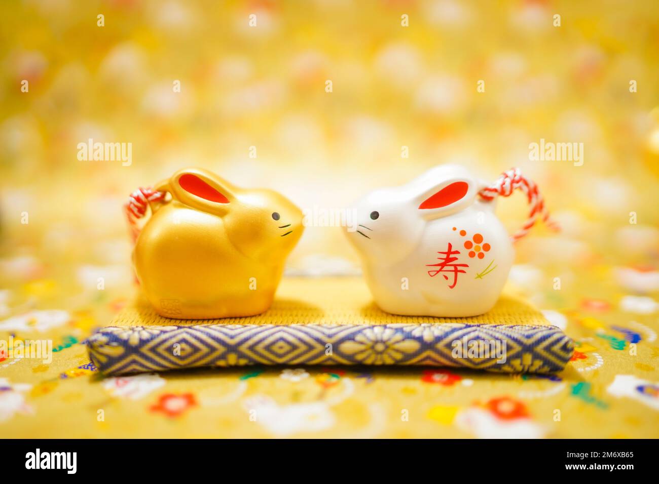 Anno di coniglio nuovo anno materiale (carta di Capodanno) Foto Stock