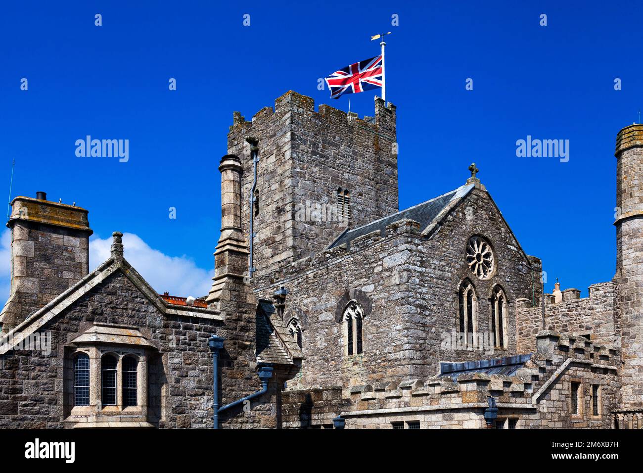 Burg auf der Gezeiteninsel St.Michaels Monte im Cornovaglia in Inghilterra Foto Stock
