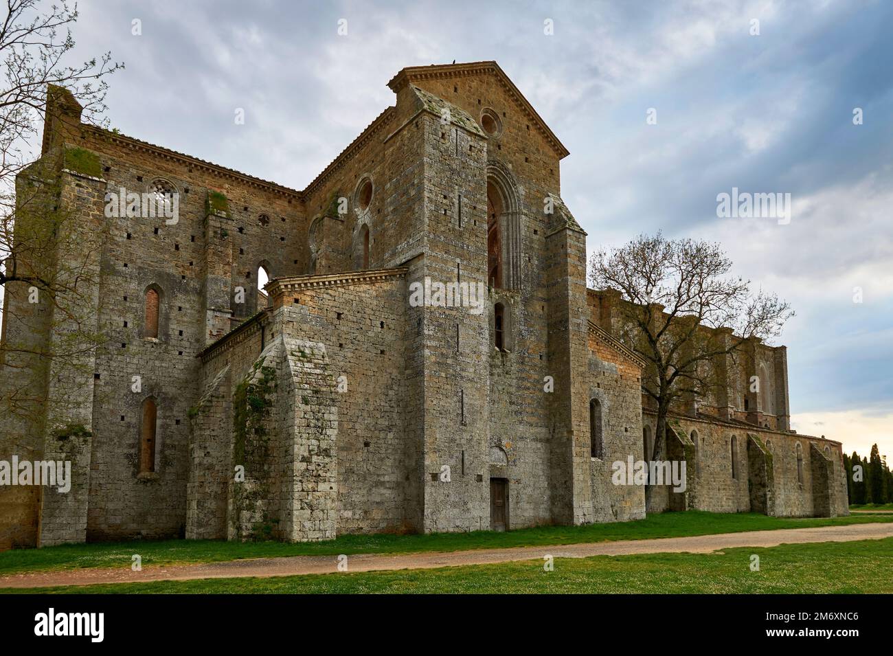 Visita all'abbazia abbandonata di San Galgano Foto Stock