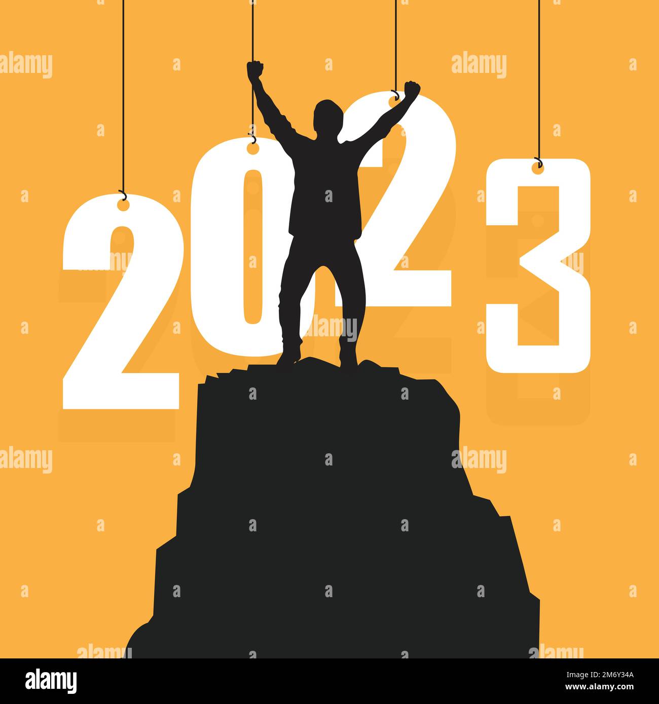 illustrazione di sfondo del nuovo anno 2023 Illustrazione Vettoriale