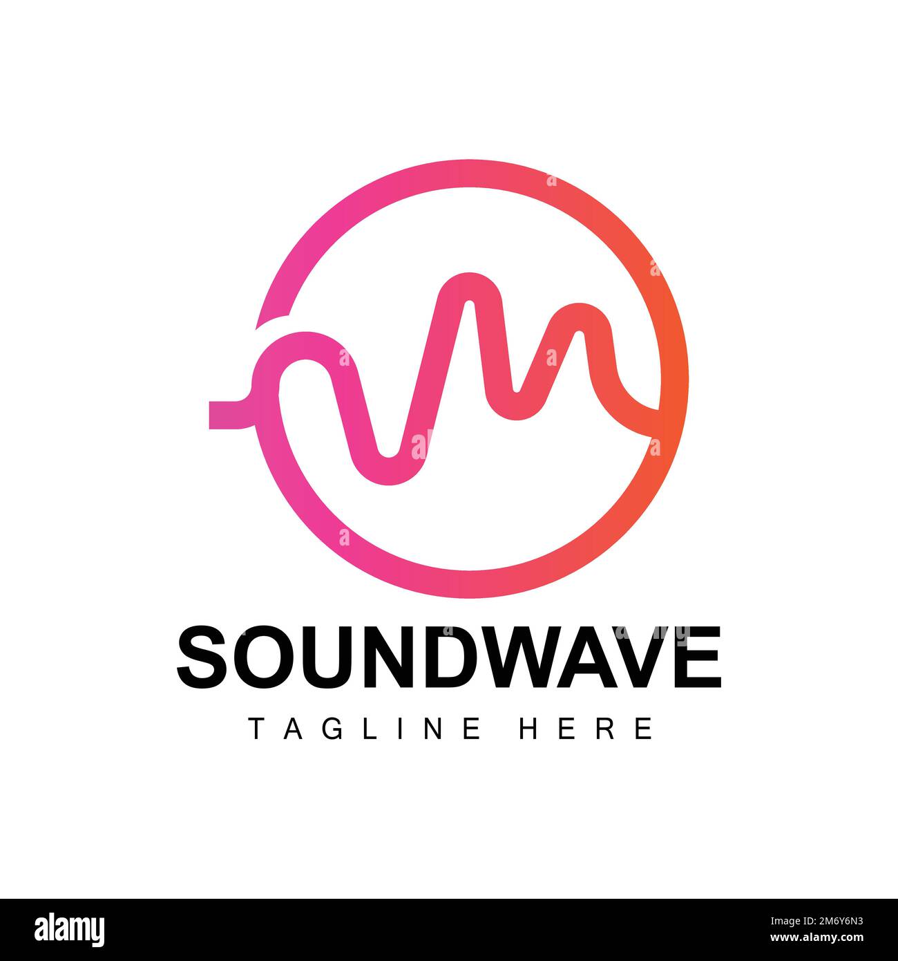 Logo Sound Wave e modello di icona Sound Tone Vector prodotto a marchio musicale Illustrazione Vettoriale