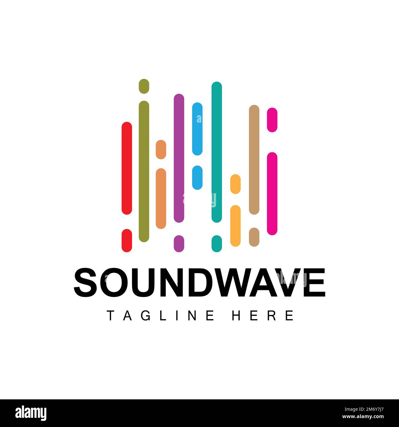 Logo Sound Wave e modello di icona Sound Tone Vector prodotto a marchio musicale Illustrazione Vettoriale