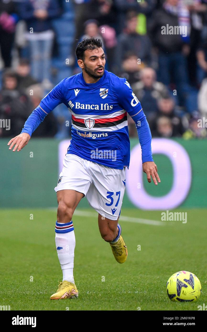 Mehdi Leris di UC Sampdoria in azione durante la Serie Una partita di calcio tra US Sassuolo e UC Sampdoria allo stadio Città del Tricolore di Reggio Foto Stock