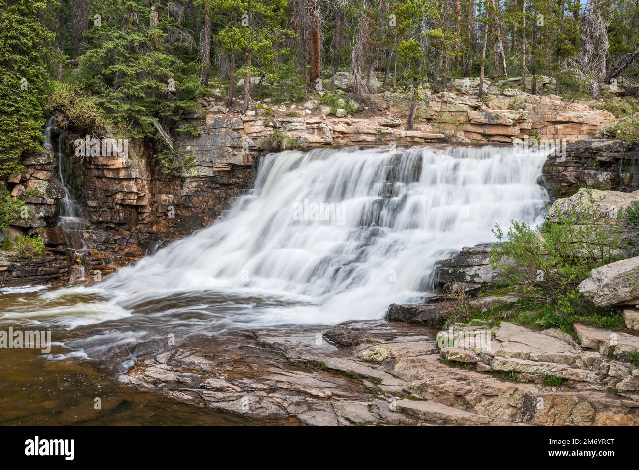 Provo River Falls, Mirror Lake Scenic Byway, Uinta Mountains, Uinta Wasatch cache National Forest, Utah, USA Foto Stock