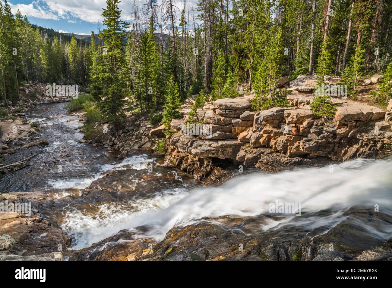 Provo River Falls, Mirror Lake Scenic Byway, Uinta Mountains, Uinta Wasatch cache National Forest, Utah, USA Foto Stock