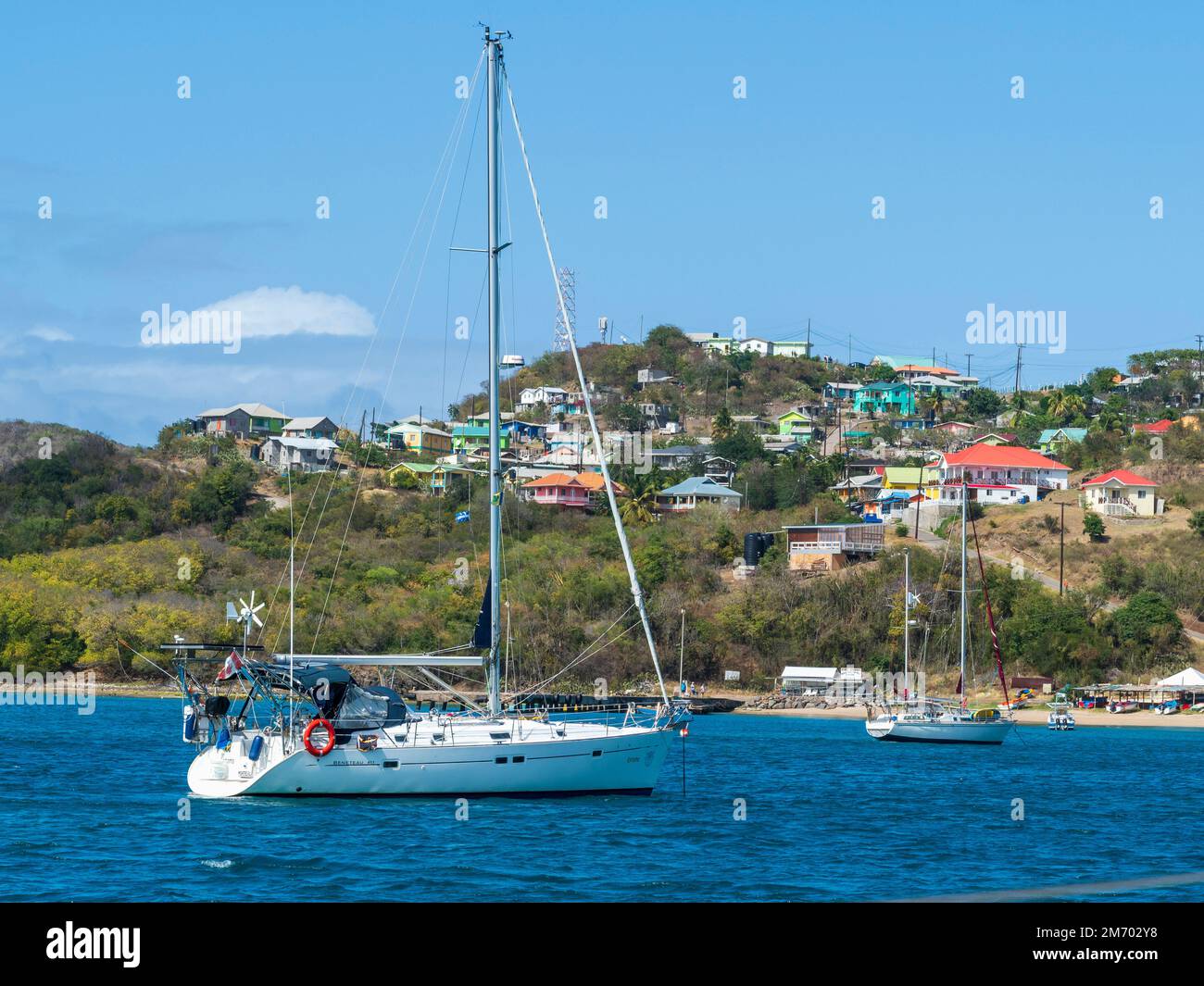 Mayreau, Grenadine, isola caraibica. Saline Bay. Foto Stock