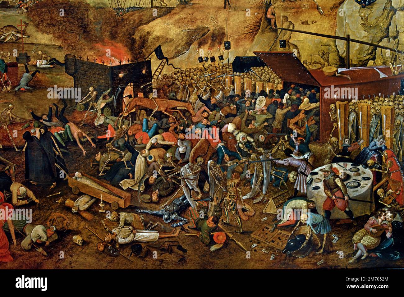 Il Trionfo della morte 1608 più avanti Pieter Bruegel (anche Brueghel) il Vecchio (1525-1530 – 1569) è stato l'artista più significativo del Rinascimento olandese e fiammingo, Belgio, Belgio, Belgio, Olanda, Paesi Bassi. Foto Stock