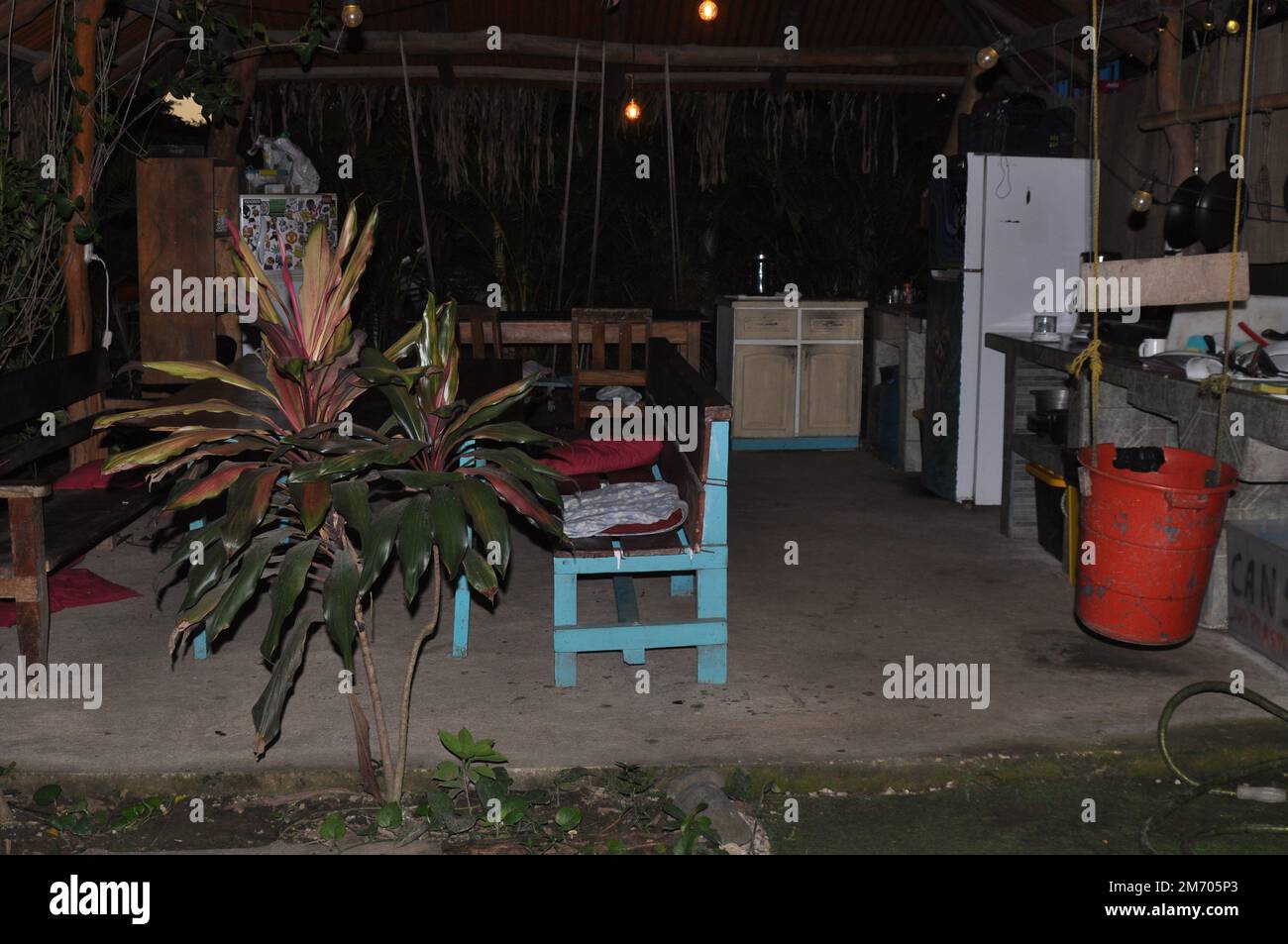 Una cucina all'aperto in Costa Rica Foto Stock