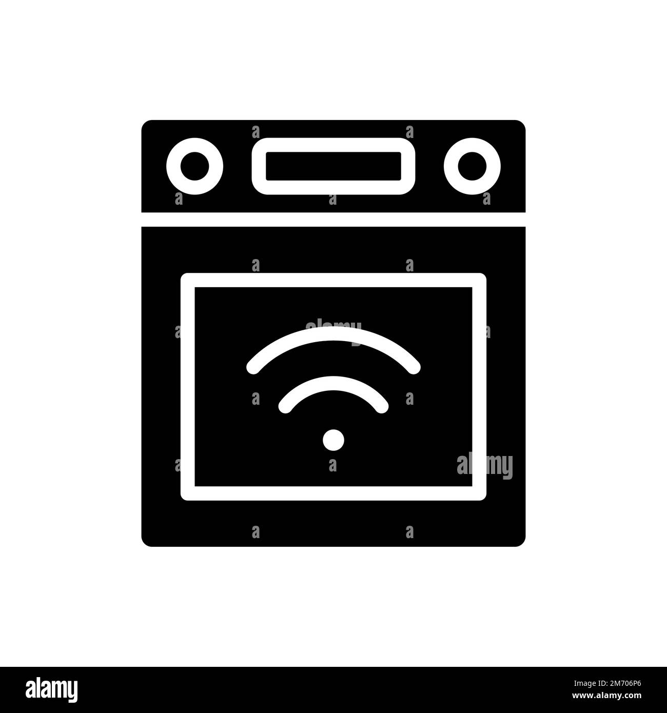 Icona glyph nero stufa intelligente Illustrazione Vettoriale