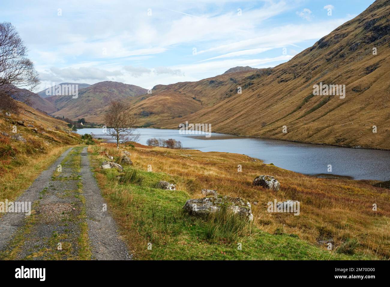 Loch na LeitREACH sulla proprietà Inverinate, Scozia. Foto Stock