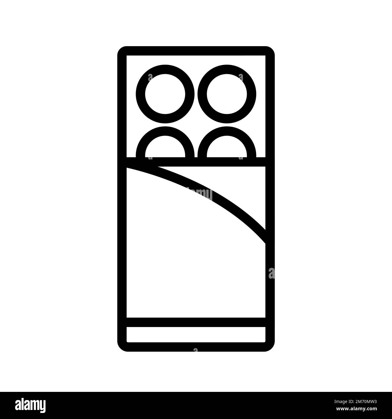 Linea icona cioccolato isolata su sfondo bianco. Icona sottile nera piatta sullo stile moderno. Simbolo lineare e tratto modificabile. PE semplice e pixel Illustrazione Vettoriale