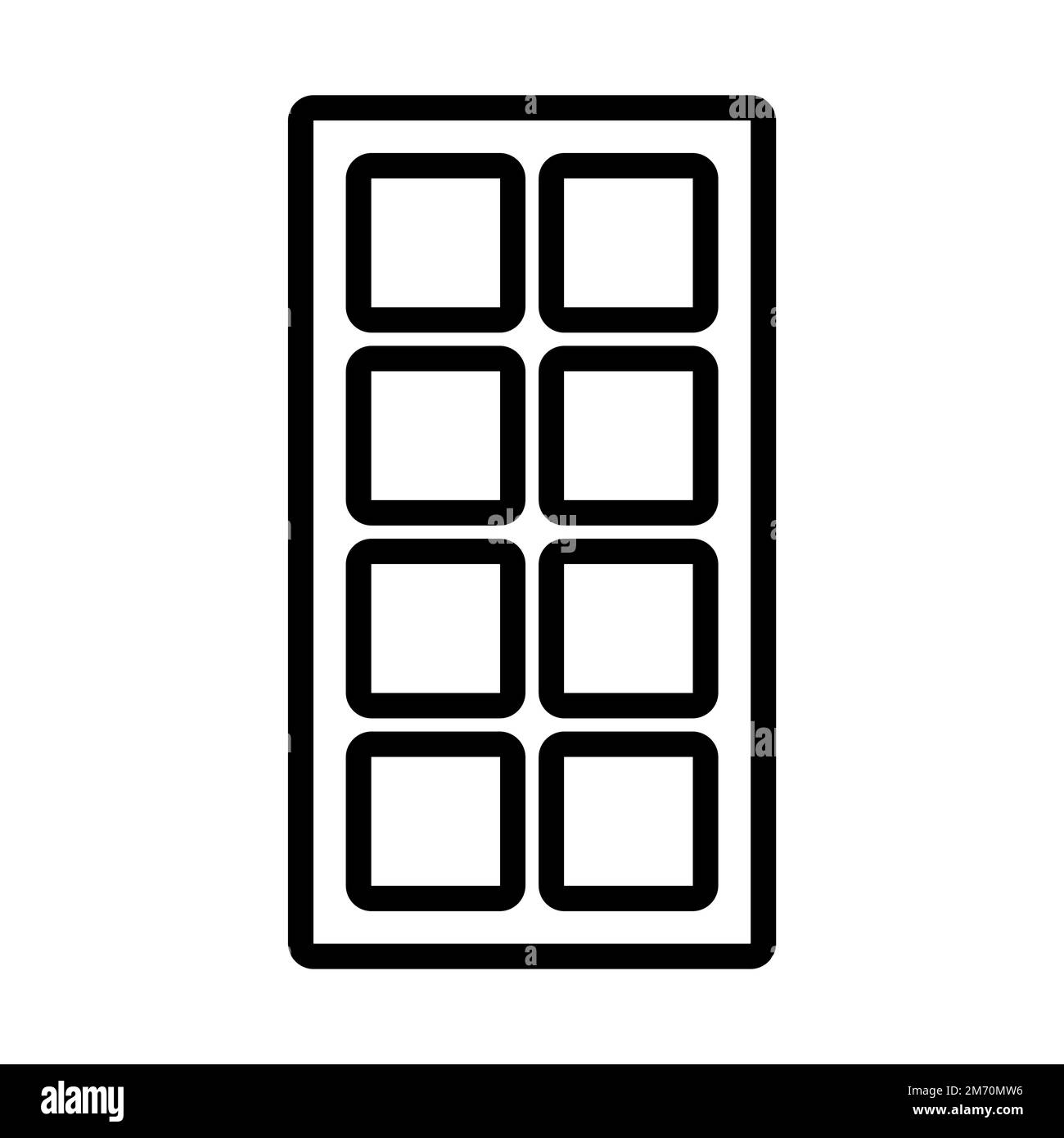 Linea icona cioccolato isolata su sfondo bianco. Icona sottile nera piatta sullo stile moderno. Simbolo lineare e tratto modificabile. PE semplice e pixel Illustrazione Vettoriale