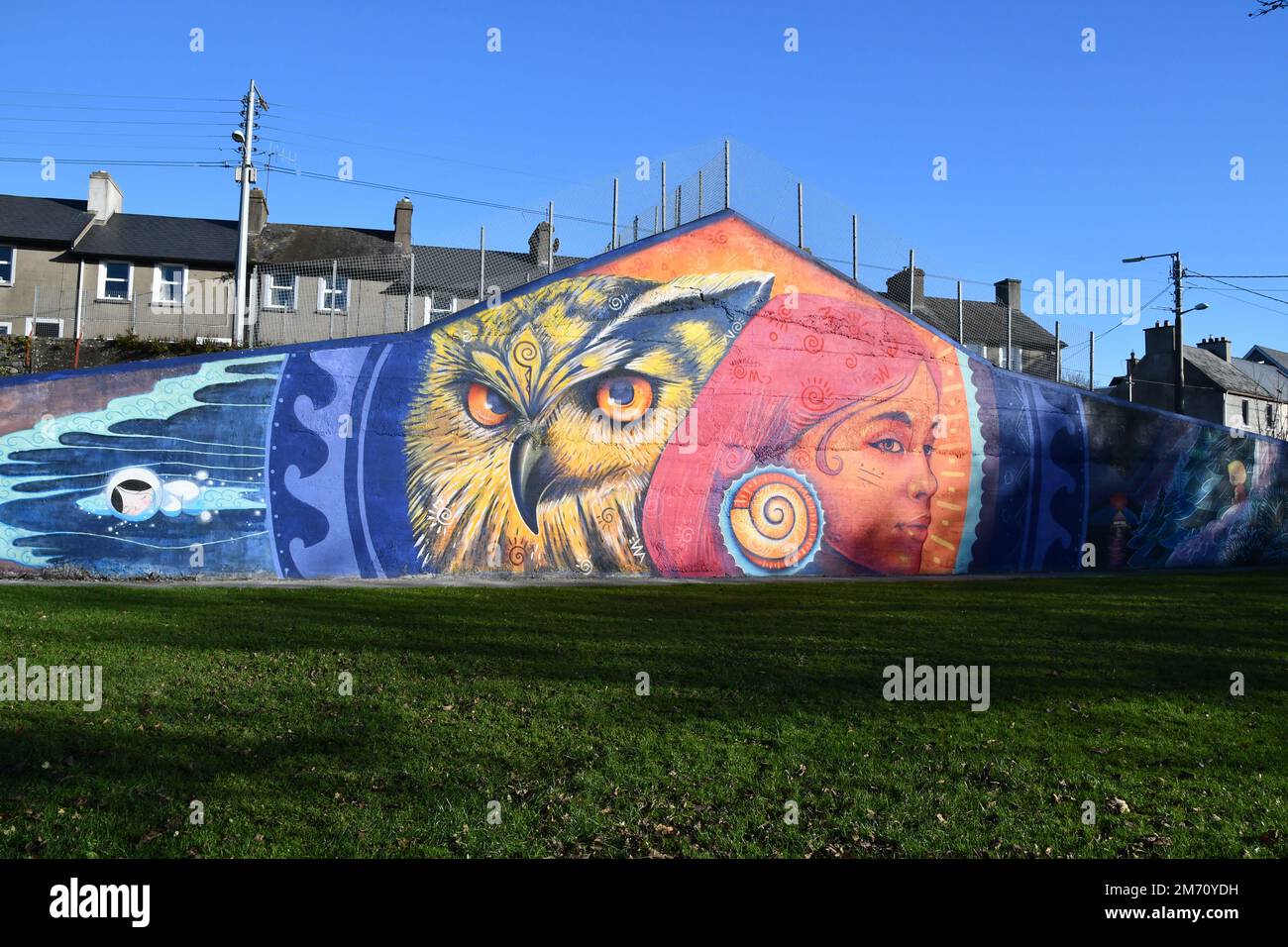 Graffiti su un edificio a Kilkenny Foto Stock