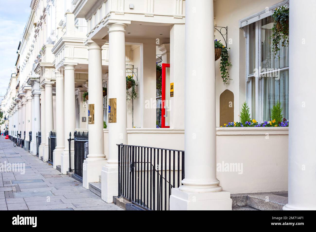 Tipiche case in stile Regency nel quartiere Pimlico del centro di Londra, Inghilterra, Regno Unito. Foto Stock