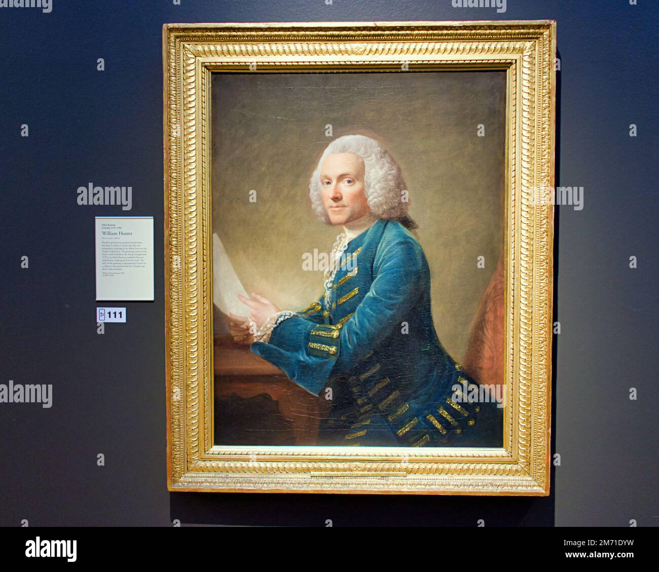 Ritratto di William Hunter fondatore della Hunterian Art Gallery,William Hunter (1718–1783) Allan Ramsay (1713–1784) Hunterian Art Gallery, University of G Foto Stock