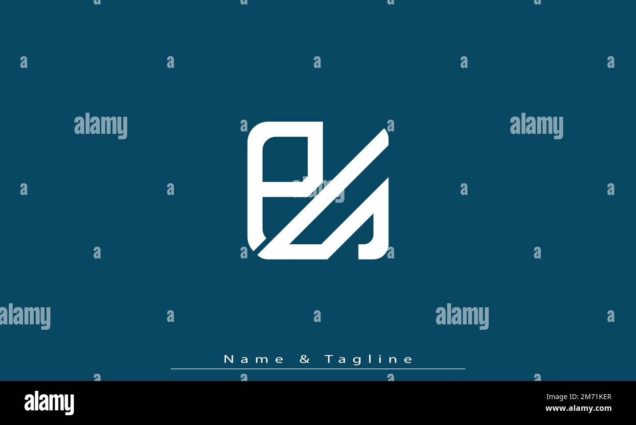 Lettere alfabetiche iniziali Logo monogramma PS , SP Illustrazione Vettoriale