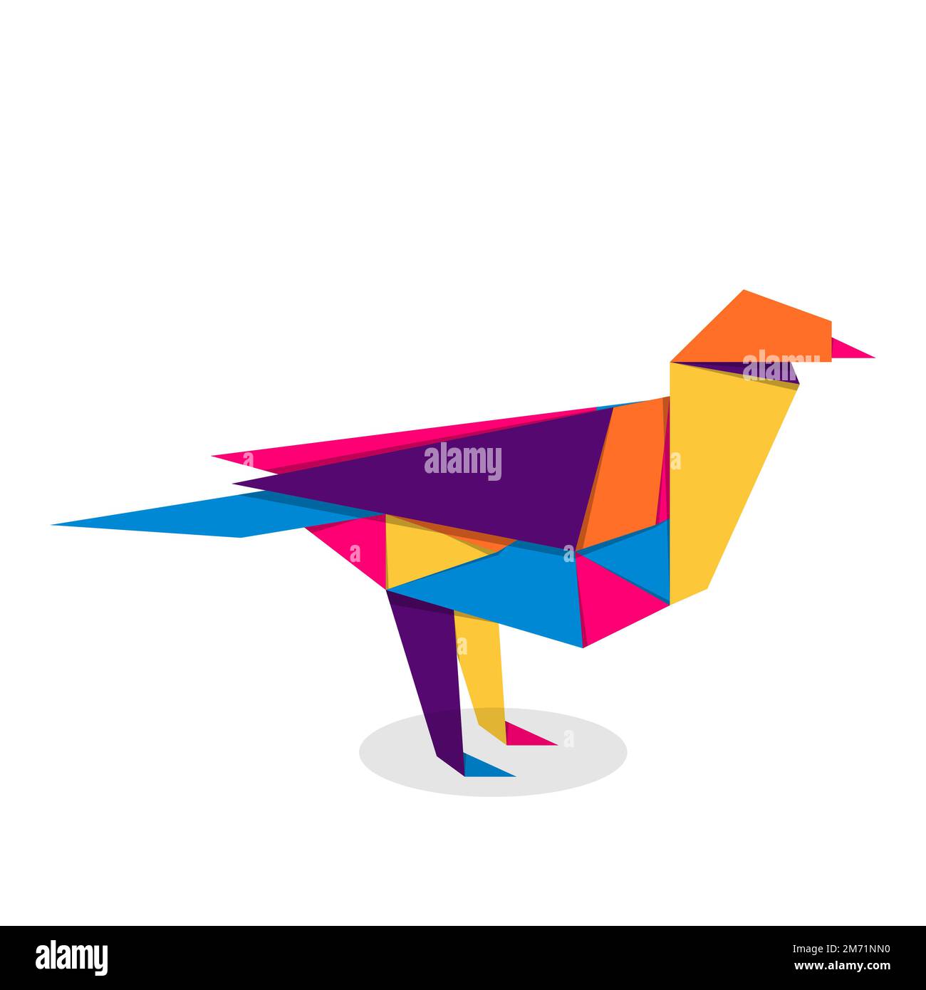 Origami dell'uccello. Design astratto colorato e vivace del logo degli uccelli. Origami animali. Illustrazione vettoriale Illustrazione Vettoriale