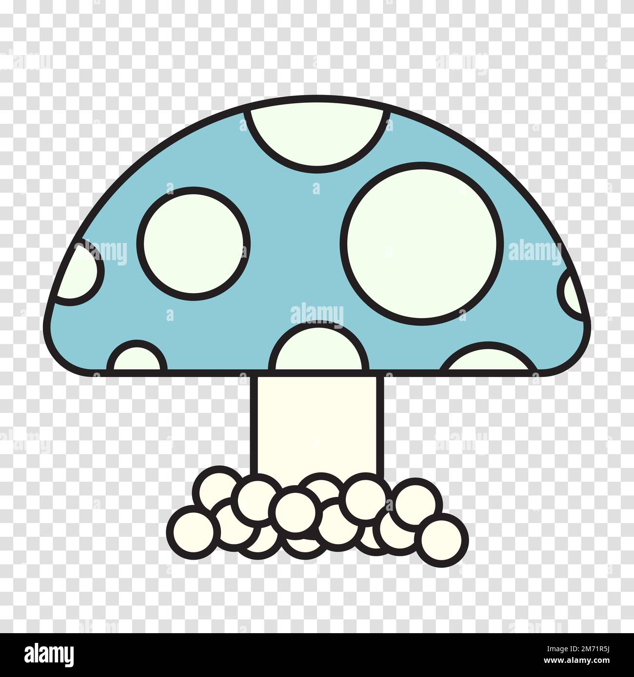 Fungo cartone animato isolato sullo sfondo. Icona raffigurante un fungo. Icona del vettore a fungo in stile cartoon Illustrazione Vettoriale