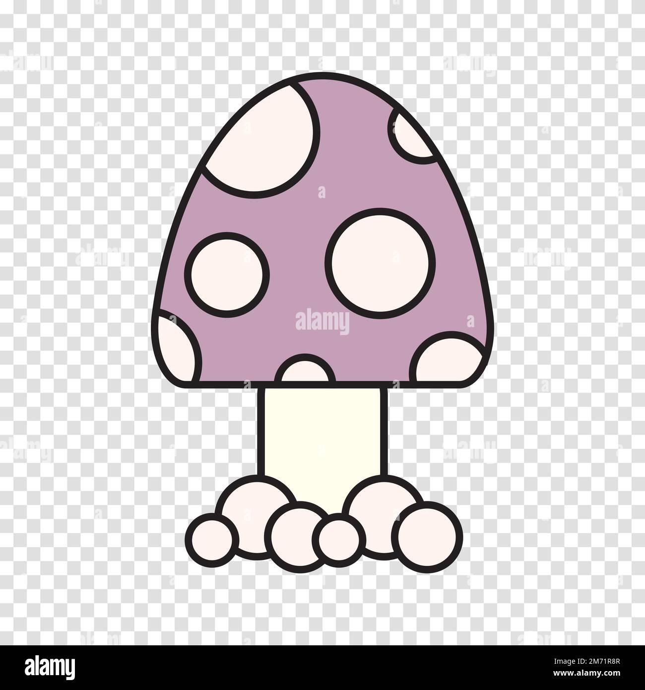 Fungo cartone animato isolato sullo sfondo. Icona raffigurante un fungo. Icona del vettore a fungo in stile cartoon Illustrazione Vettoriale