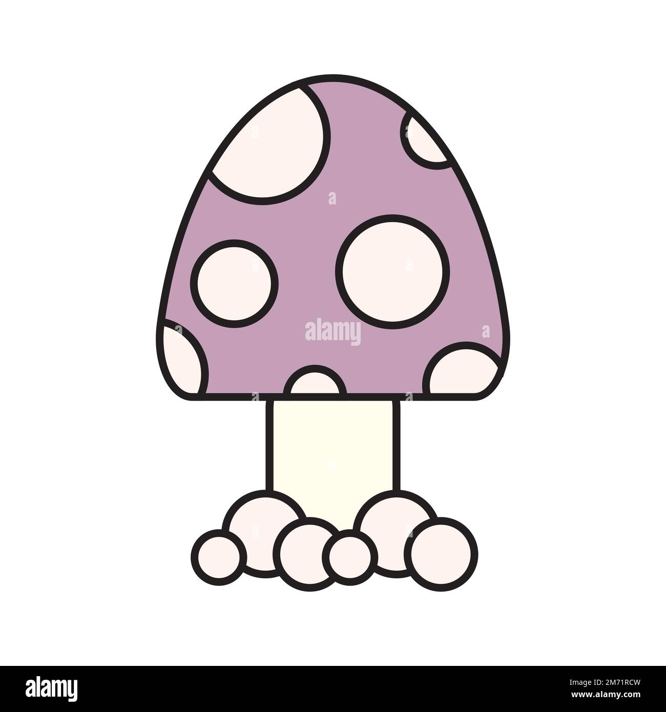 Fungo cartone animato isolato sullo sfondo. Icona raffigurante un fungo. Icona del vettore a fungo in stile cartoon Illustrazione Vettoriale