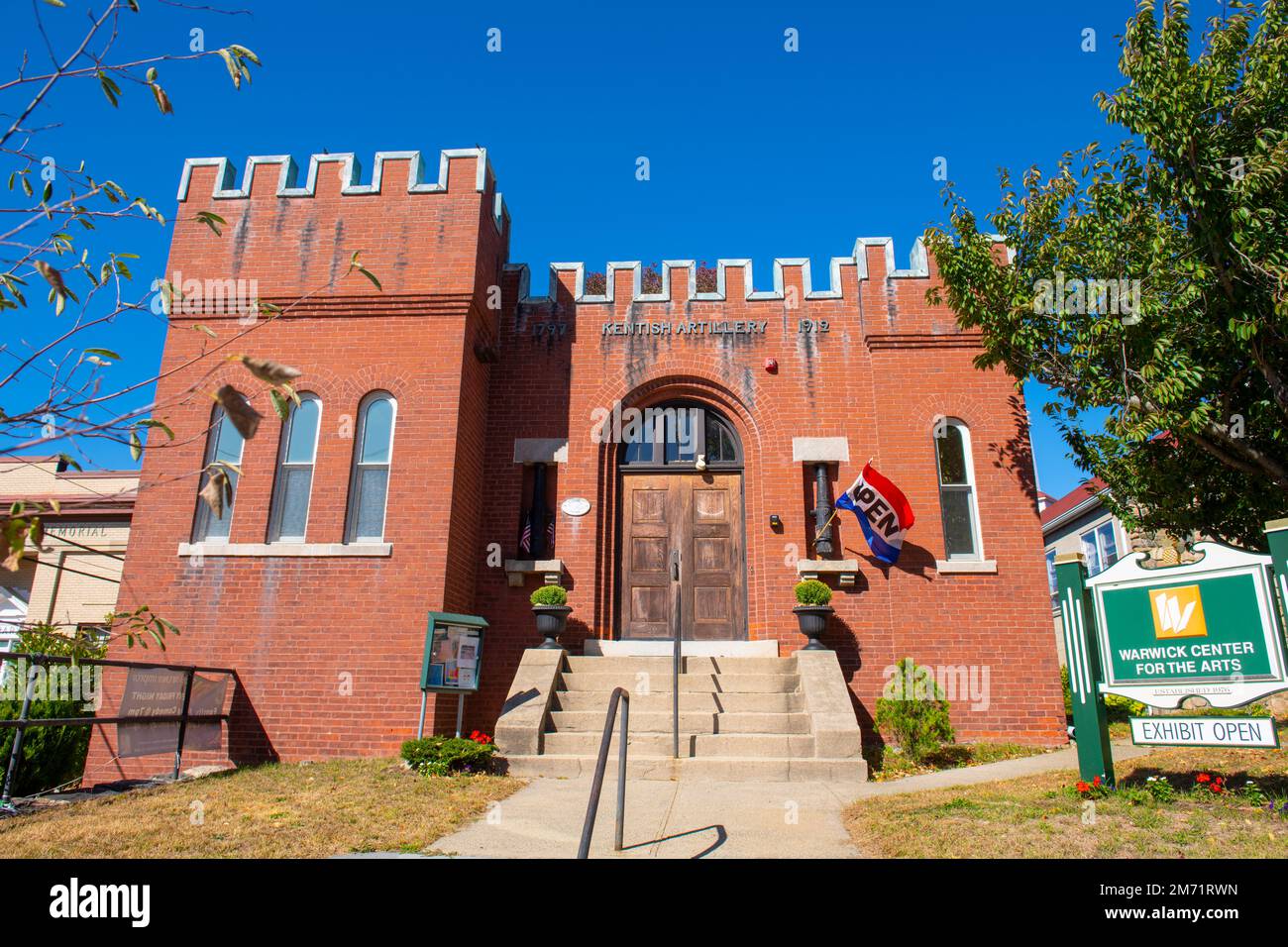 Warwick Center for the Arts nel 1797 Kentish Artillery Building a 3259 Post Road nel villaggio di Apponaug, città di Warwick, Rhode Island RI, USA. Foto Stock