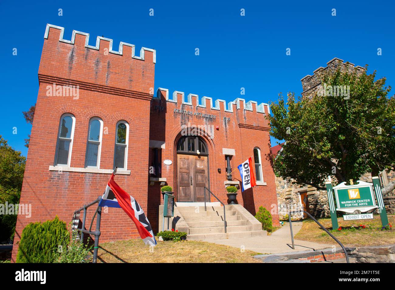 Warwick Center for the Arts nel 1797 Kentish Artillery Building a 3259 Post Road nel villaggio di Apponaug, città di Warwick, Rhode Island RI, USA. Foto Stock